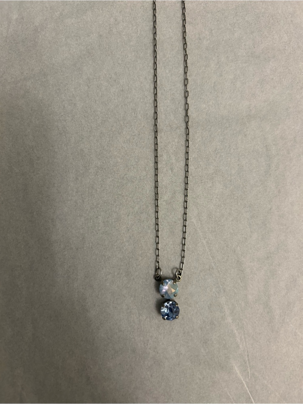 Sabika Silver Blue Crystal Pendant Necklace